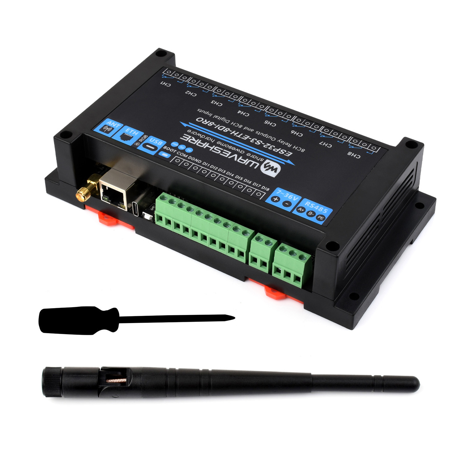 Waveshare Industrial 8-Channel - Lolin S3 review and price