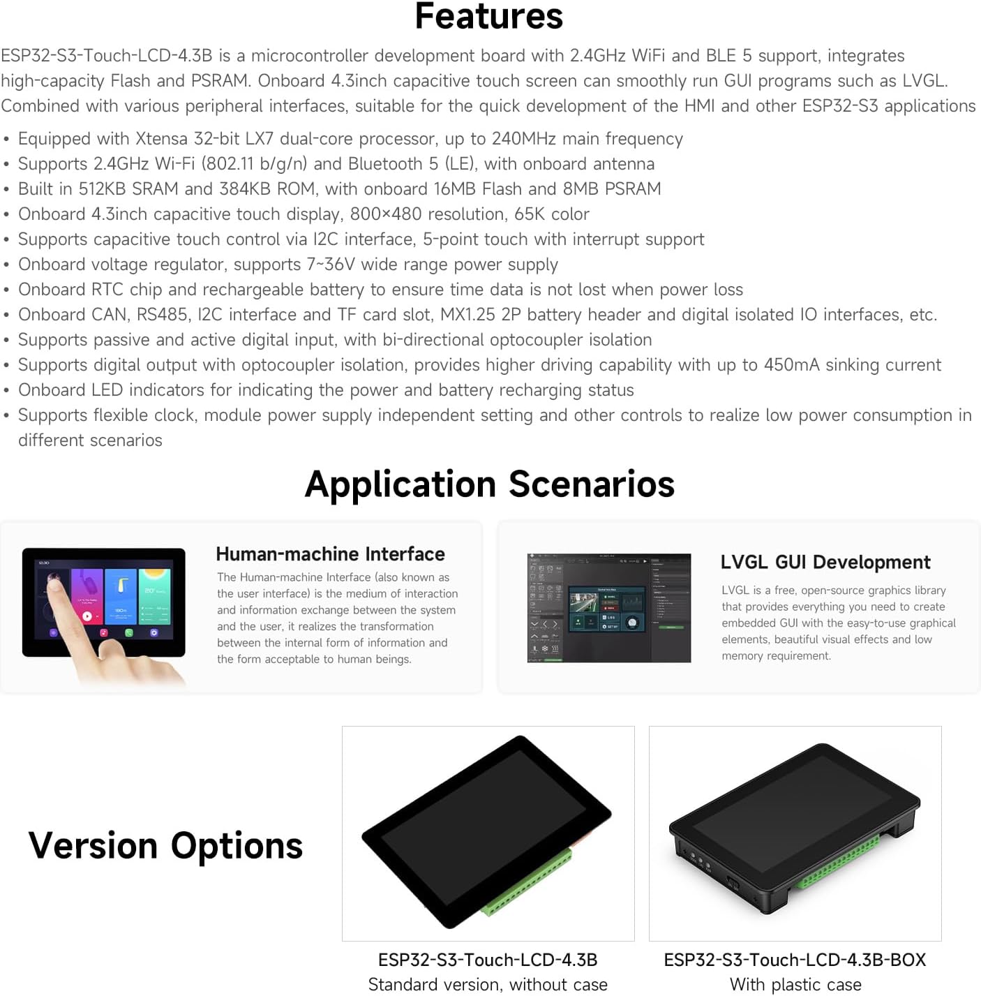 Waveshare ESP32-S3 4.3inch IPS - Lolin S3 review and price