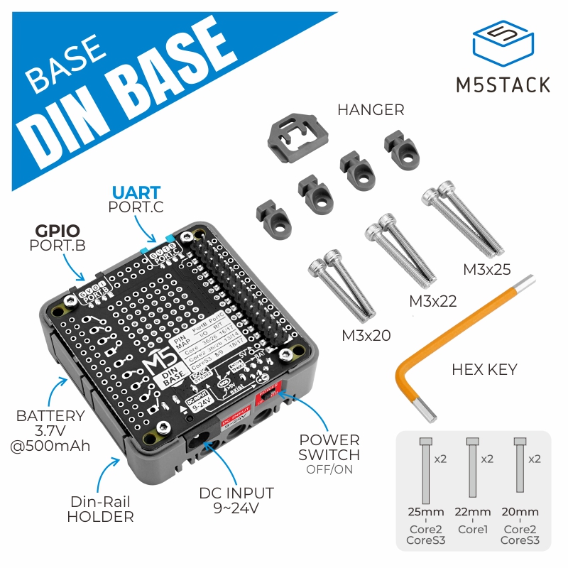 M5Stack Official Din Base with - M5Stack Core2 review and price