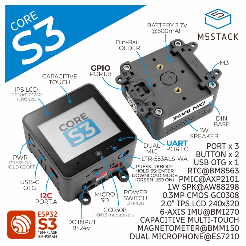 M5Stack Official ESP32-S3 2.0- - M5Stack Core2 review and price